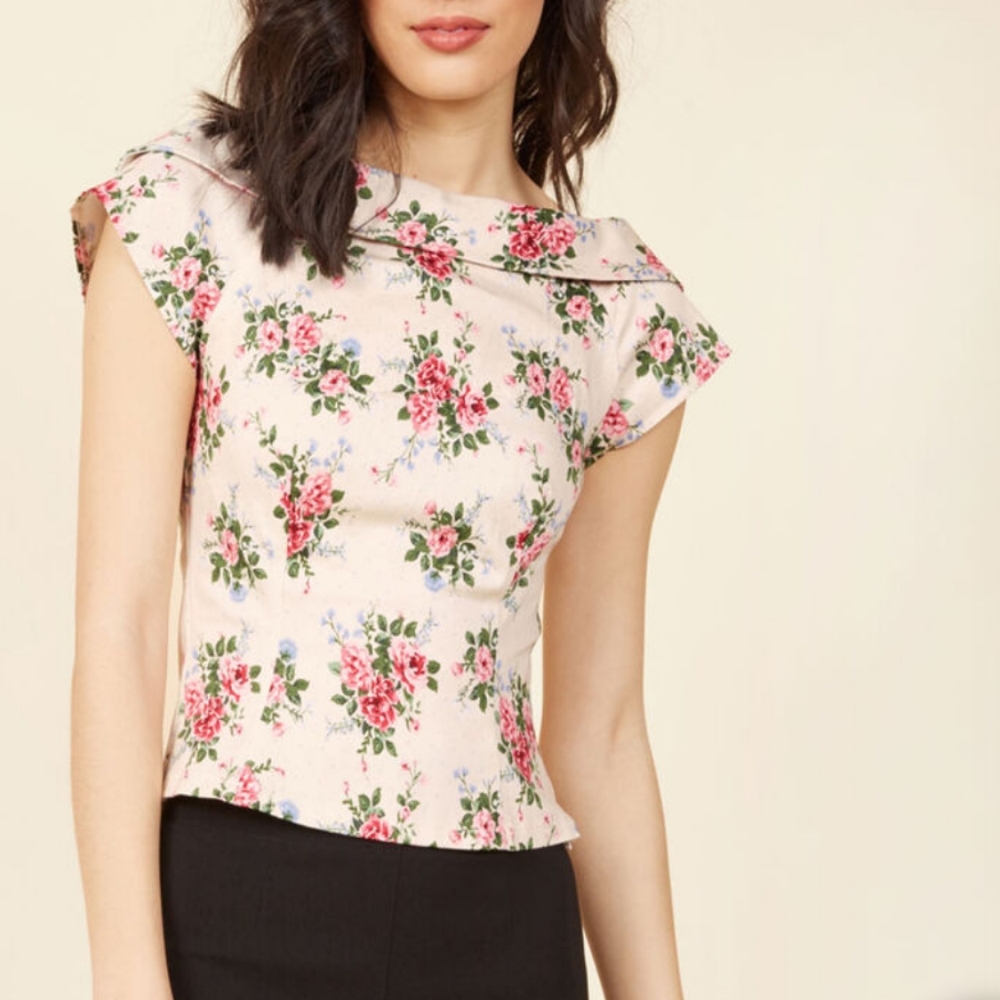 Collectif Vintage Modcloth 2XL Floral Top NWT